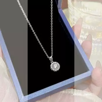 Ожерелье Super Flash с бриллиантами не выцветает в сети, кулон с дизайном знаменитости Джокер, простые популярные аксессуары, цепочка на ключицу, цепочка на шею для женщин. серебряный