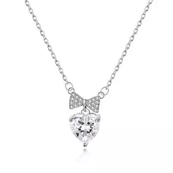 Ожерелье Sweet Bow Love, цепочка для ключиц в форме сердца, циркониевое легкое роскошное ожерелье Niche Sense