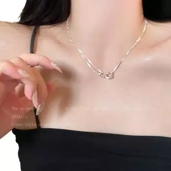 Ожерелье Sweet Love Linked Cat для женщин с нишевым дизайном, высококачественная цепочка на ключицу