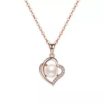 Ожерелье Sweet Love Pearl, французская винтажная цепочка в форме сердца с микропосадкой циркония, элегантное