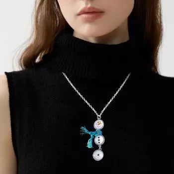 Ожерелье-свитер с подвеской в виде снеговика с шарфом, регулируемая длина, сплав, ретро-одежда, ювелирные изделия