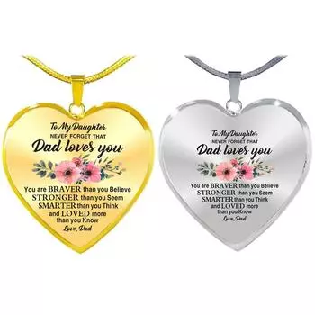 Ожерелье Tacanon To My Daughter Heart Love — Loves You — из подарка One Size золотой