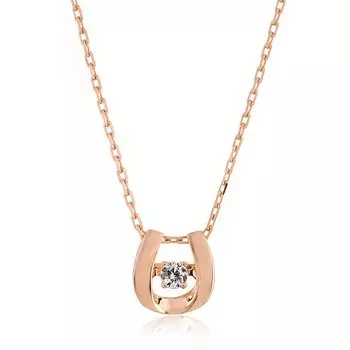 Ожерелье «Танцующий камень» из серебра с покрытием из розового золота и кубическим цирконием в форме подковы [Bloom] 0772-0592-0013-0000 розовый