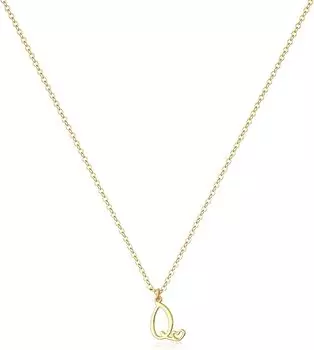 Ожерелье Tewiky Initial для женщин - 14-каратное золотое накладное изящное ожерелье с буквами, модное, милое, индивидуальная персонализированная монограмма Q латунный