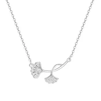 Ожерелье «Три жизни с абрикосовым листом», элегантный и элегантный стиль, высокочувствительная цепочка для ошейника в виде листа, для женщин