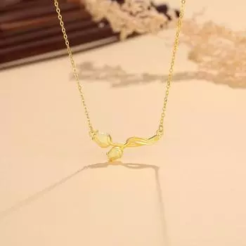 Ожерелье-тюльпан с Ins Style и элегантной цепочкой-воротником Hundred Towers Fashion Design Sense для девушек