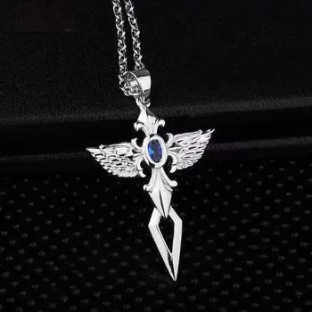 Ожерелье уличная мужская ангельская подвеска с крестом, модный кулон с дьяволом, мужская универсальная личность, простая тенденция