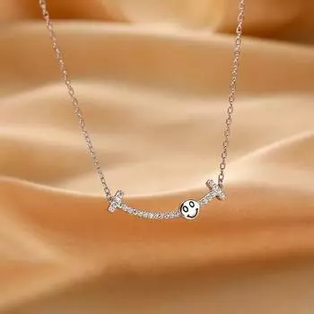 Ожерелье «Улыбка», женский нишевый дизайн, простой темперамент, цепочка на ключицу, новогодняя коллекция