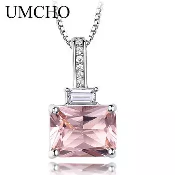 Ожерелье UMCHO с драгоценными камнями для женщин с цепочкой розовый