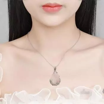 Ожерелье унисекс с подвеской из искусственного кристалла, тиснением, блестками, в стиле ретро, ожерелье для взрослых белый