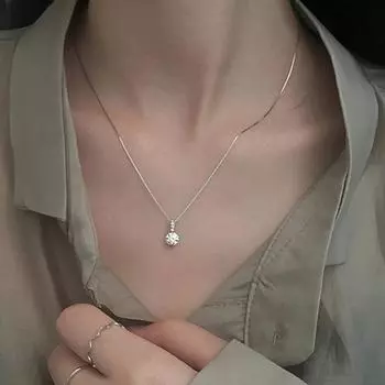 Ожерелье Универсальная одинарная сверкающая циркониевая ключичная цепочка для женщин Свадебные ювелирные изделия золотой