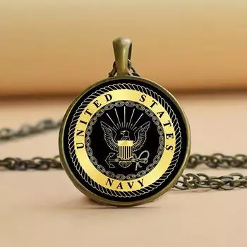 Ожерелье ВМФ США, ювелирные изделия, серебряная подвеска армии США