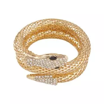 Ожерелье в форме преувеличенной змеи, панк-личность, аксессуары в стиле хип-хоп, ожерелье с микроинкрустацией One Size золотой