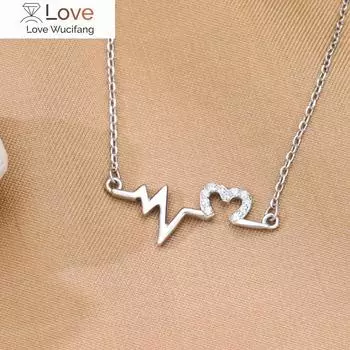 Ожерелье в форме сердца для женщин, модные изящные женские помолвочные украшения с блестящими цирконами, любовные аксессуары для свадебной вечеринки 45cm