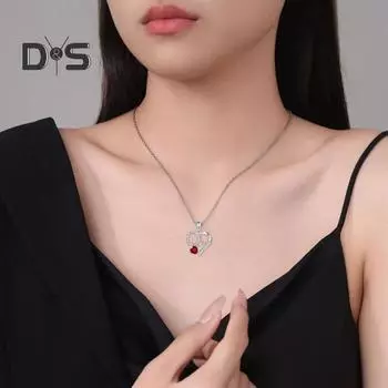 Ожерелье в форме сердца для женщин «Я люблю тебя, мама», ожерелье с подвеской в форме сердца из кубического циркония, подарок на день рождения для мамы на День матери B красный