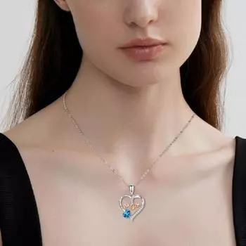 Ожерелье в форме сердца для женщин Я люблю тебя, мама, ожерелье с подвеской в форме сердца из кубического циркония для мам белый