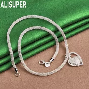 Ожерелье в форме сердца из стерлингового серебра 925 пробы, модные свадебные украшения 45CM