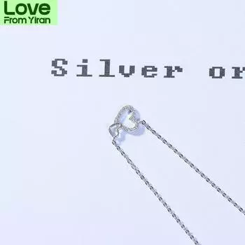 Ожерелье в форме сердца, ювелирное изделие из стерлингового серебра 925 пробы, простая и стильная индивидуальность, получите подарок для девушки бесплатно