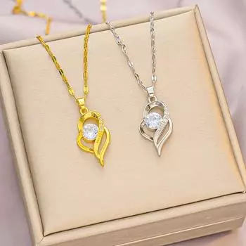 Ожерелье в форме сердца, женское нишевое ожерелье с подвеской в форме сердца