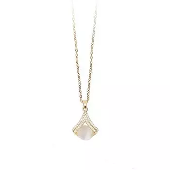 Ожерелье в форме веера «кошачий глаз», легкая роскошная цепочка для свитера, женский высококачественный и холодный стиль, подарок для девушки