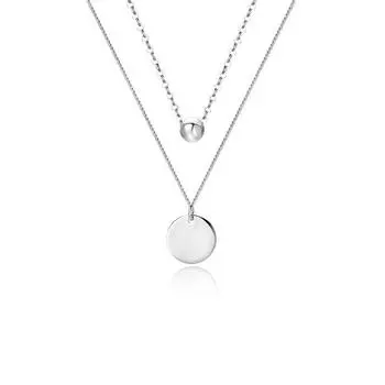 Ожерелье в холодном стиле для женщин, цепочка на ключицу, двухслойная круглая фирменная подвеска, темперамент, простой дизайн, универсальность