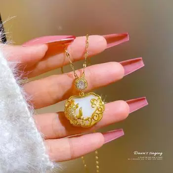 Ожерелье в китайском стиле, женское простое нишевое дизайнерское ожерелье, простое женское ожерелье, ювелирный подарок