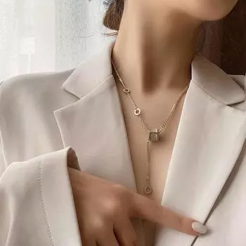 Ожерелье в стиле гавани из нержавеющей стали 316L с цирконием, модное женское ожерелье на ключице, ювелирные аксессуары, подарок