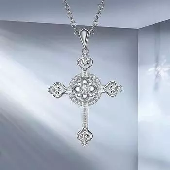 Ожерелье в стиле хип-хоп и винтажной любви в стиле панк, простое, милое, крутое, темное, ветровое, крестообразное