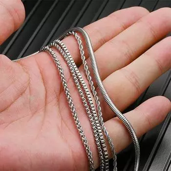 Ожерелье в стиле хип-хоп, круглая цепочка в виде змеи, цепочка из нержавеющей стали, унисекс, золото/серебро, модные ювелирные изделия, панк, 60 см, ручная работа 4