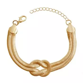 Ожерелье в стиле панк-хип-хоп, женская мода, простая индивидуальность, завязанная узлом, двойная змеиная костяная цепь