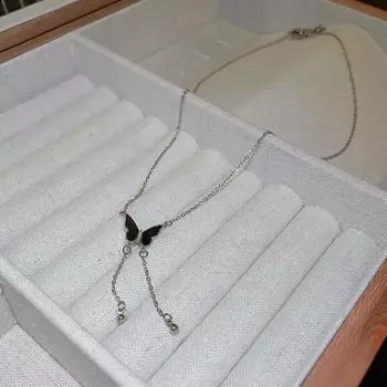 Ожерелье в стиле ретро с каплями масла, ожерелье с кисточками и бабочкой, цепочка на ключицу, ювелирные изделия