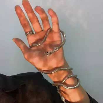 Ожерелье в стиле змеи в стиле панк, колье, регулируемый браслет в виде змеи, гибкий воротник с запахом золотой