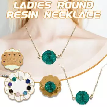 Ожерелье в виде бумажной карты с имитацией натурального камня из смолы и луны, креативное ожерелье-капля с опалом