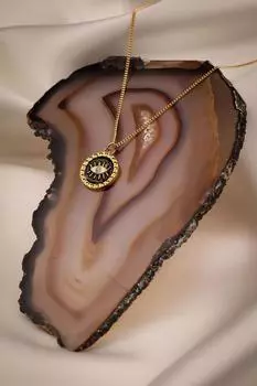 Ожерелье в виде глаз черного эмалированного золотого цвета