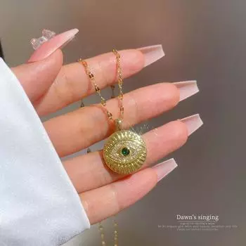 Ожерелье в виде глаз из нержавеющей стали 316L для женщин и девочек, простое модное круглое ожерелье