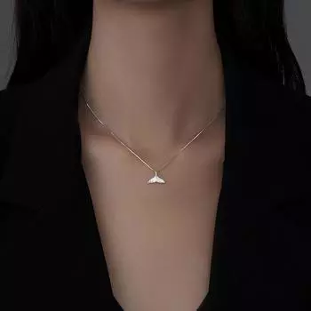 Ожерелье в виде хвоста русалки из серебра Banyan Tree S925 — модная высококачественная цепочка на ключицу для женщин [Platinum plating] серебряный