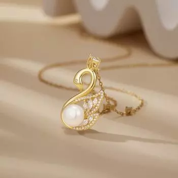 Ожерелье в виде лебедя из стерлингового серебра S925 пробы, жемчуг, женское, легкое, роскошное, высокого класса, подвеска, темпераментная цепочка на ключицу 925 Silver