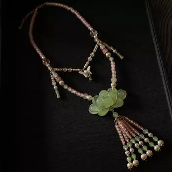 Ожерелье в виде лошадиной юбки в китайском стиле с изображением цветка лотоса для женщин в стиле династии Тан Мин Сун Style D