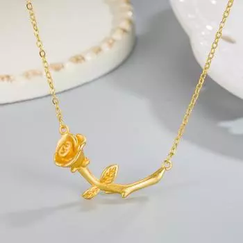 Ожерелье в виде розы для женщин, легкое, роскошное, нишевое, простой, высококачественный, чувственный, ключичная цепочка, высококачественный чувственный