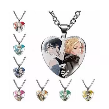 Ожерелье в виде сердца Мстителей Токио Токио Мстители Ханагаки Будо персонаж косплэй стеклянный круглый кулон мужские ювелирные изделия в стиле аниме China