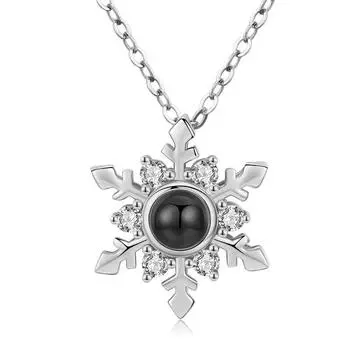 Ожерелье в виде снежинки для женщин, модная пара, проекция, ключичная цепочка, простой темперамент, подвеска на шею