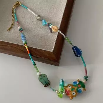 Ожерелье в виде совы, мультяшное животное, капля воды, дофамин, ключичная цепочка, аксессуары, простая, высокая чувствительность, новая китайская цепочка на шею для женщин