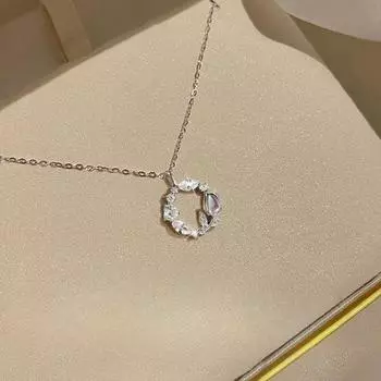 Ожерелье в виде тюльпана, женское, легкое, роскошное, нишевое, с цветком, цирконием, из нержавеющей стали, цепочка на ключицу, ювелирные изделия