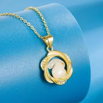 Ожерелье в виде зайца из нефрита в национальном стиле, женское слово, персонализированная цепочка для ключицы, симпатичная подвеска, ювелирное изделие