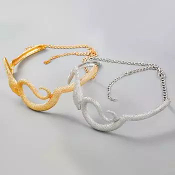 Ожерелье в виде змеи в стиле ретро-хип-хоп: Европейская и американская мода из сплава золотой