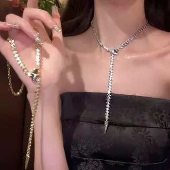 Ожерелье в виде змеи, женское, легкое, роскошное, нишевое, высокого класса, цепочка на ключицу, цепочка на шею, декоративные аксессуары