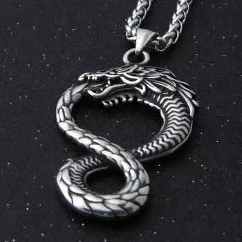 Ожерелье викингов, винтажное ожерелье с подвеской в виде восьмихвостого дракона, мужское ожерелье, модные аксессуары в стиле хип-хоп и панк, ювелирные изделия в подарок Single Pendant