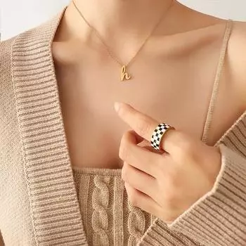 Ожерелье Wind Niche H Letter Lucky, титановая сталь с покрытием из 18-каратного золота, не выцветающая цепочка на ключицу