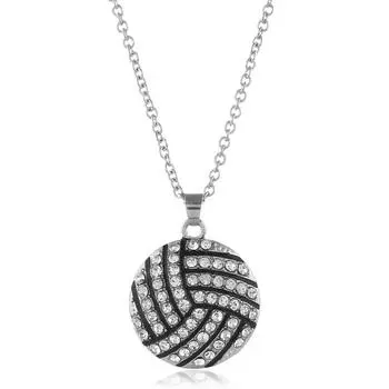 Ожерелье Wish, европейская и американская мода, инкрустированная бриллиантами подвеска в виде волейбола, ожерелье, спортивные украшения