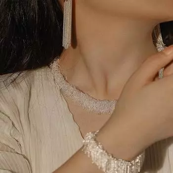 Ожерелье-водопад с кисточками, серьги-кисточки, женские серьги с легким темпераментом в виде волны, 14-каратная цепочка на ключицу Ring